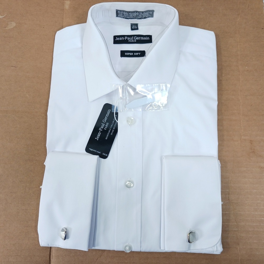 Jean-Paul Germain Paris Mens White French Cuff Dress Shirt 15.5 32/33 615FC